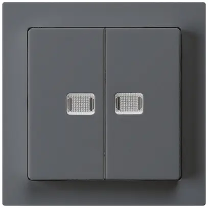 Interrupteur poussoir lumineux ENC kallysto 1/3+3/1 avec 2 lentilles anthracite 
