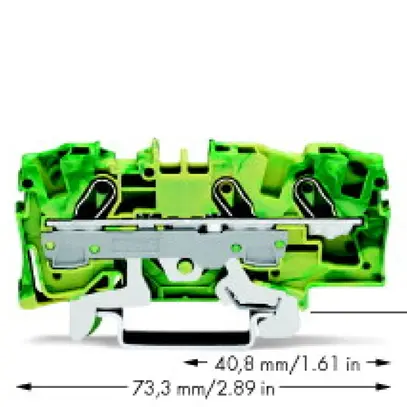 Borne de passage WAGO TOPJOB S 6mm² 3L vert/jaune série 2006 