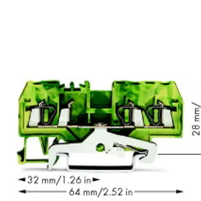 Morsetto di protezione WAGO 2.5mm² verde/giallo 