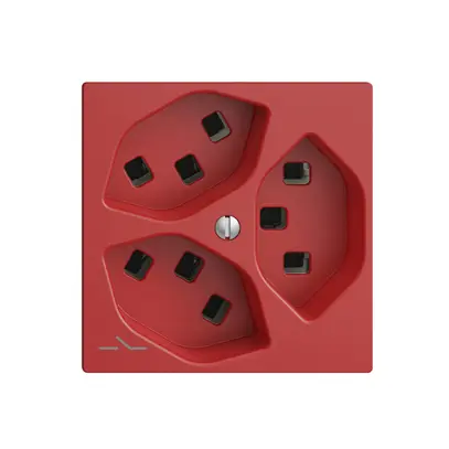 Prise 3×T23 Feller EDIZIOdue F, 1×séparé, bornes enfichables, berry 