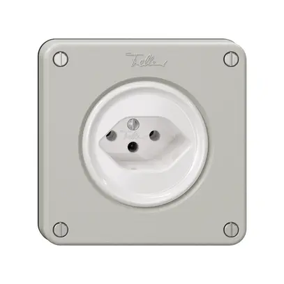 Prise NEVO, 1×T13, gris clair 