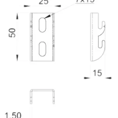 Profilo d'aggancio Bettermann 50mm acciaio inoss. 