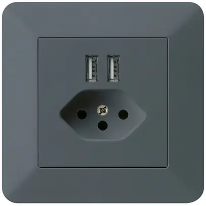 Presa INC 2×USB & T13 kallysto.trend 2400mA antracite 