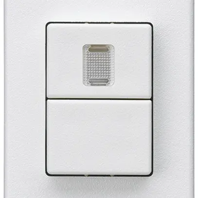 Interrupteur à poussoir double INC Hager FLF 10A/250V 1/1L 1×illuminé blanc 