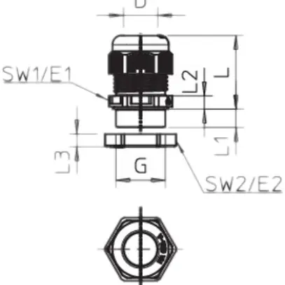 Presse-étoupe Bettermann M32 orange pour FireBox-T 