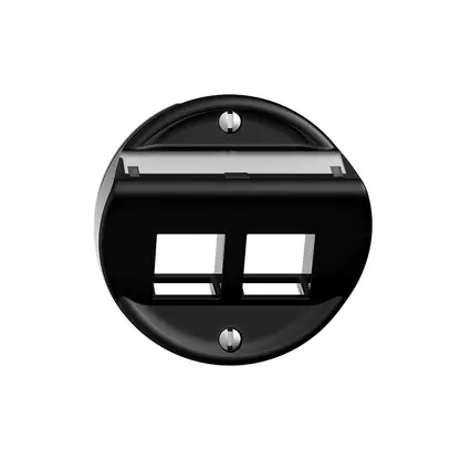 Montageset Sdue, mit Schrägauslasshaube f.2×Keystone schwarz 