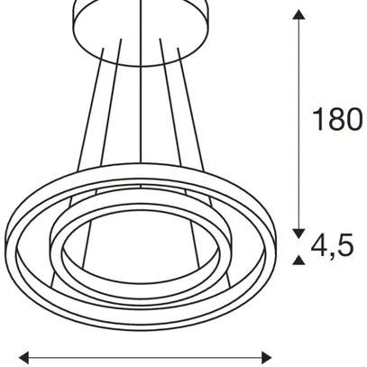 Luminaire suspendu LED SLV ONE DOUBLE PHASE 35W 1230lm 3000K Ø600mm laiton 