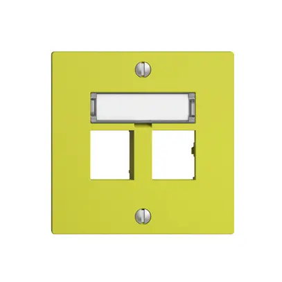 Kit montaggio EDIZIOdue uscita dritta, per 2×RJ45 freenet, lemon 