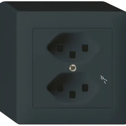 Presa AP Hager kallysto 2×T23 1×S Q nero 