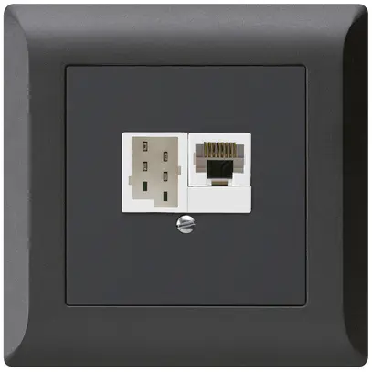 Scatola INC kallysto.line 1×RJ45u+1×TT83 nero 