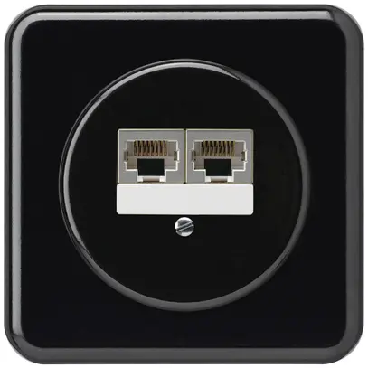 Scatola di raccordo INC basico 2×RJ45s separato CUC nero 