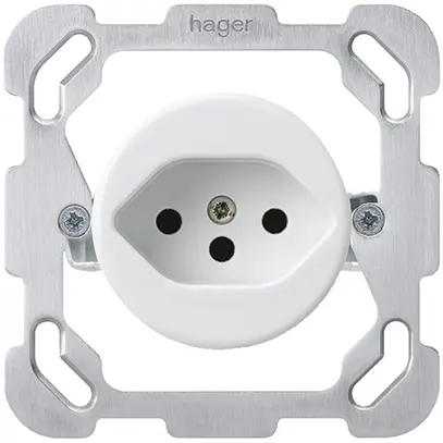 Insert pour prise ENC basico type 13 plaque fixation blanc sans sécurité enfants 