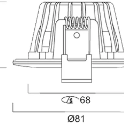 Downlight LED Sylvania OBICO 5.4W 550lm 927/930/940 IP65 38° VAR Ø81mm blanc 