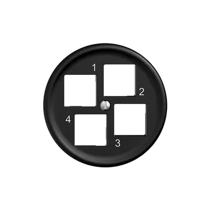 Kit di montaggio Sdue Q EASYNET S-One, per 4×RJ45, Ø60 mm, uscita dritta, nero 