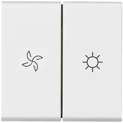 Interrupteur à bascule ventilateur INC MOS 3+3/1L blanc 2modules 