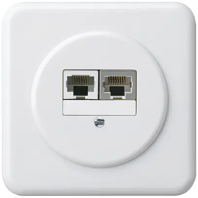 Scatola di raccordo INC basico 2×RJ45s+u separato bianco 