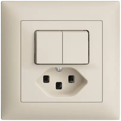 Combinazione INC A-R+3/1L+T23 16A EDIZIOdue crema 