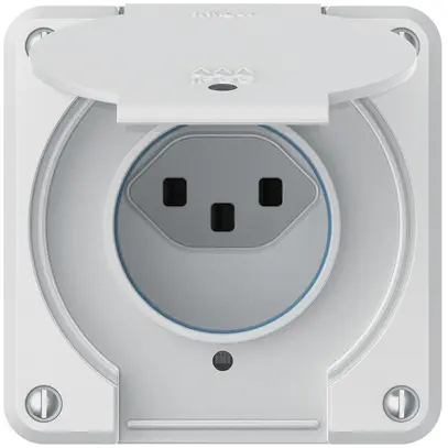 Prise robusto 1×type 23 lumineux IP55 blanc 