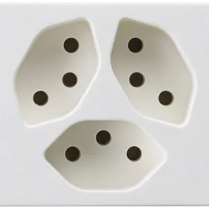 Presa FLF Hager 3×tipo 13 D bianco 