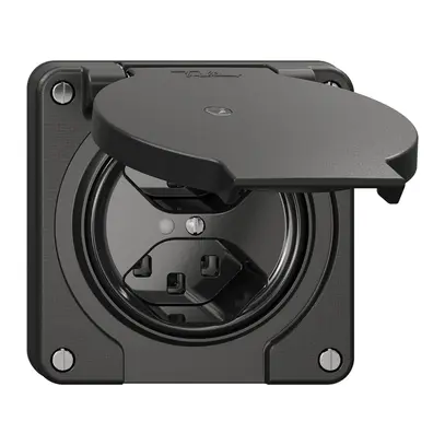 Prise NEVO N.CO, 2×T23, IP21, a.LED, noir 