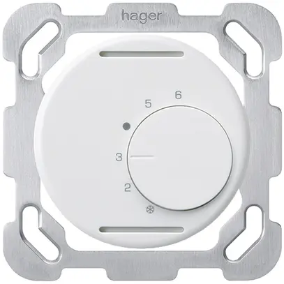 Inserto per termostato ambiente INC basico con placca di fissaggio bianco 24V 