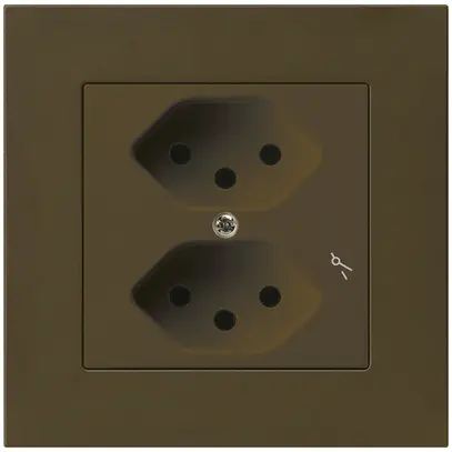 Presa INC kallysto.pro 2×T13/1 marrone con protezione bambini 