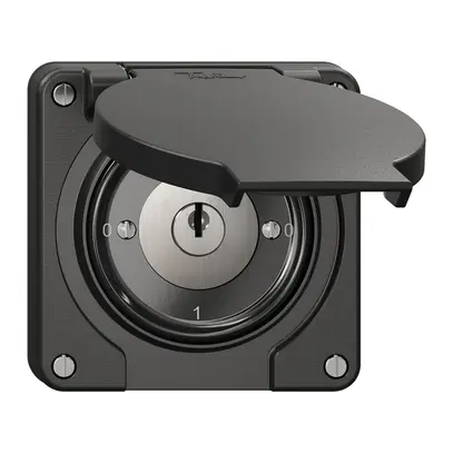 Interruttore rotativo NEVO N.CO 0/1L, con serratura&2 chiavi, KS, 0-1-0-1, nero 