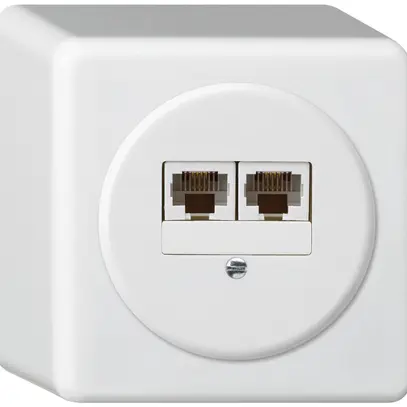 Scatola di raccordo AP basico 2×RJ45u bianco parallelo 
