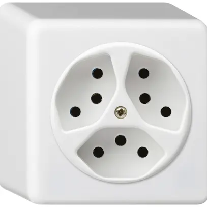 Presa AP basico 3×tipo 13/1 bianco h=54mm 