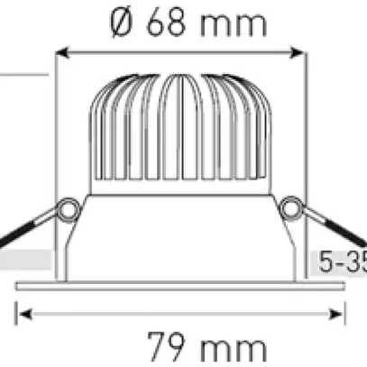 Spot LED INS maxLUCE ATMO 68 6.2W 700lm 3000K REG  Ø79mm nero 