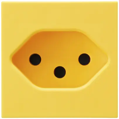 Presa INS Hager tipo 13 giallo 45×45 con morsetti a innesto 
