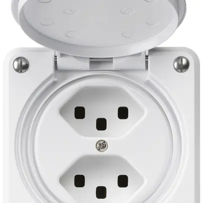 Presa INC robusto 2×tipo 23 bianco 