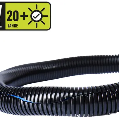 Tuyau ondulé Plica Nylflex Sinus UV-PP mod.BS Ø37×25m PP noir 