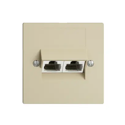 Prise ENC 2×RJ45/u 4P sép.EDIZIOdue vanille, ITplus 
