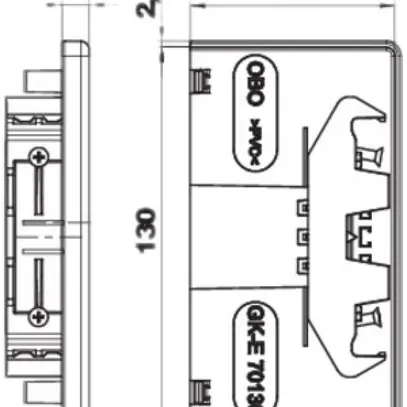 Piastra terminale Bettermann GK-E 70×130mm bianco puro 