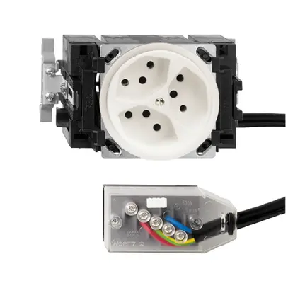 Presa INS FH 3×T13 L2 bianco 49…69mm per cavo piatto Technofil 