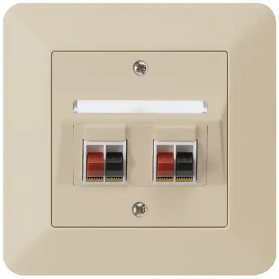 Prise ENC audio kallysto.trend 2× beige borne à étrier pour 2 haut-parleurs 
