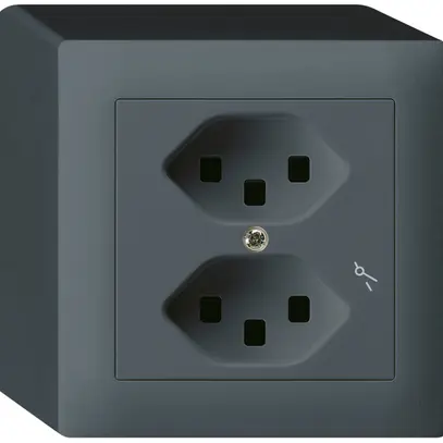 Presa AP Hager kallysto 2×T23 1×S Q antracite 