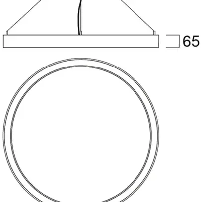 Luminaire suspendu LED Sylvania Nilo 53W 5980lm 840 DALI Ø800mm noir 