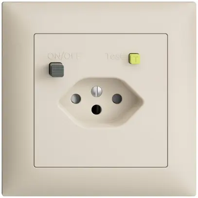 Presa INC EDIZIOdue T13 FI 30mA FMI, shutter crema 