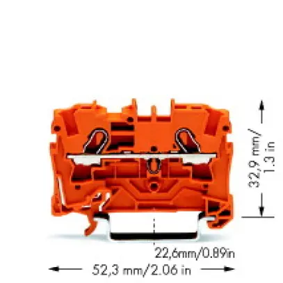 Borne de passage WAGO TopJob-S 4mm² 2L orange série 2004 