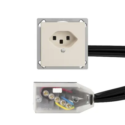 Prise INC EDIZIOdue T23 L2 crema pour câble plat Technofil 