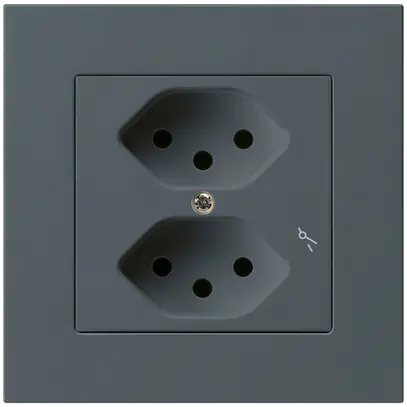 Prise ENC kallysto.pro 2×T13/1 anthracite avec sécurité enfants 