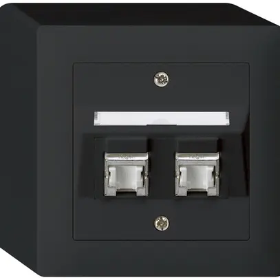 Presa AP kallysto cat.6 2RJ45/s nero 