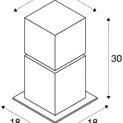 Paletto luminoso SQUARE POLE 30 E27 20W IP44 acciaio pregiato 