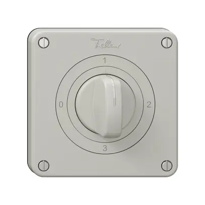 Interruttore rotativo NEVO N.CO 5/1L, con manopola, KS, 0-1-2-3, grigio chiaro 