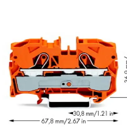 Morsetto di passaggio WAGO Top Job-S 10mm² 2L arancione serie 2010 