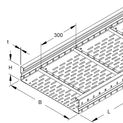 Canale portaca. portata larga 300×105mm perf.zinc.a fuoco 