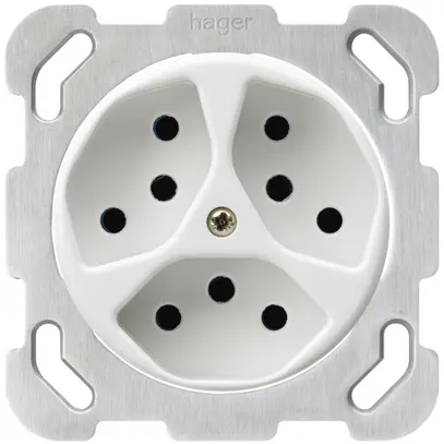 Inserto per presa INC basico 3×tipo 13 bianco con protezione bambini 