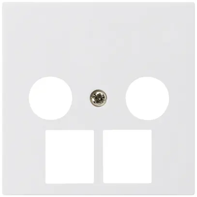 Placca frontale kallysto 2×coassiale/2×RJ45 bianco 
